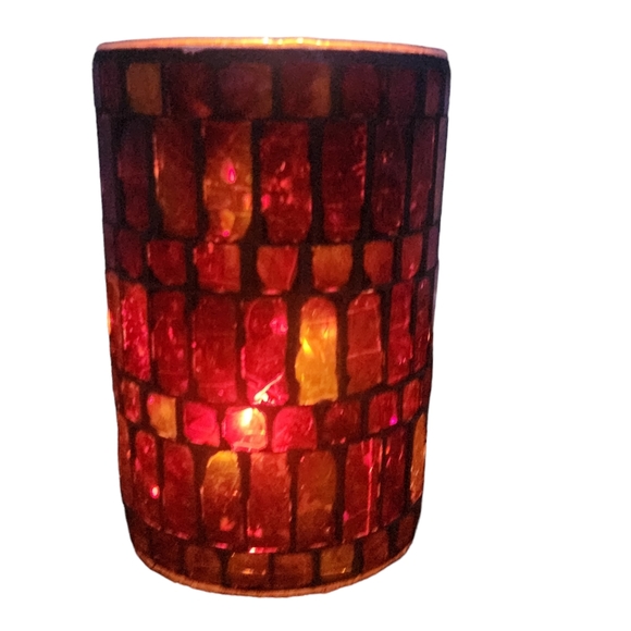 Red mosaic candle - Picture 5 of 5